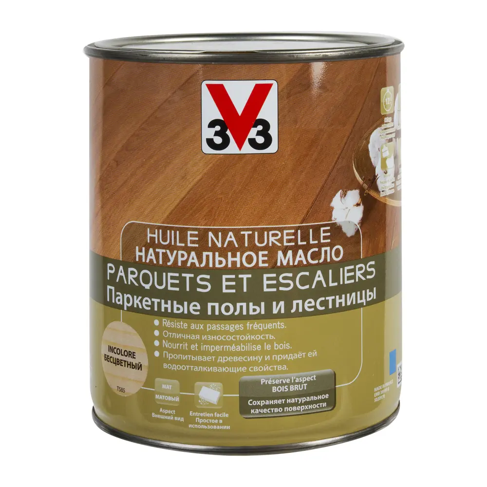 Масло для лестниц и паркета V33 матовое 1 л STLM-2187116