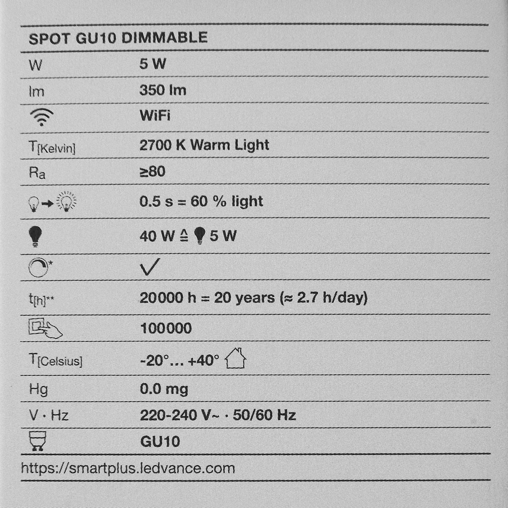 Набор умных ламп светодиодных Wi-Fi Osram Smart Plus GU10 220-240 В 5 Вт спот матовая 350 лм теплый белый свет 3 шт 89143944 STLM-2141524 LEDVANCE  - Вид №5