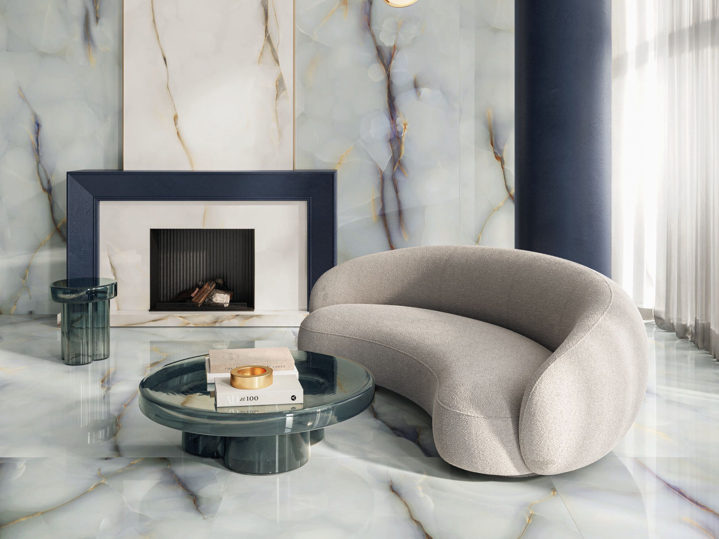 Пол / керамогранит с мраморным эффектом EmilCeramica чистый Оникс мраморные полотна ARCH-00035726