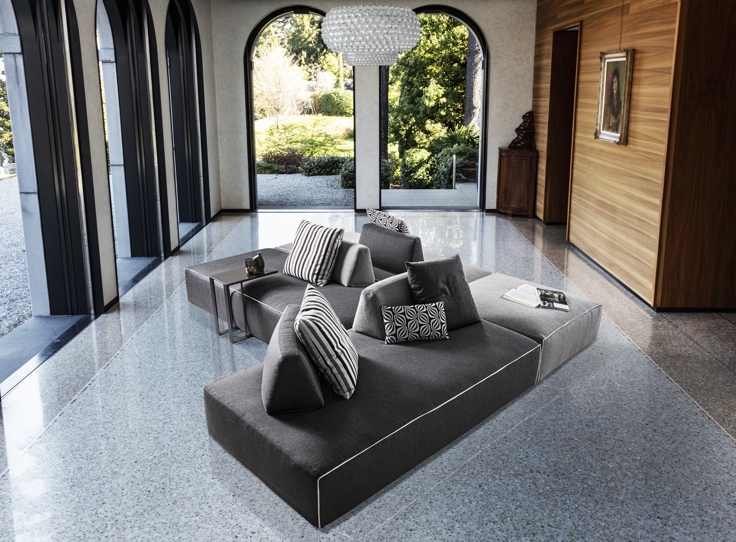 Тканевый модульный съемный садовый диван GRUPPO FOX вне двери ARCH-00125914 - Вид №2