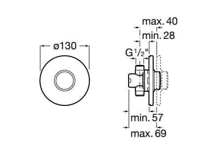 Настенная кнопка сброса времени для писсуара Roca Fluent ARCH-00123721 - Вид №2