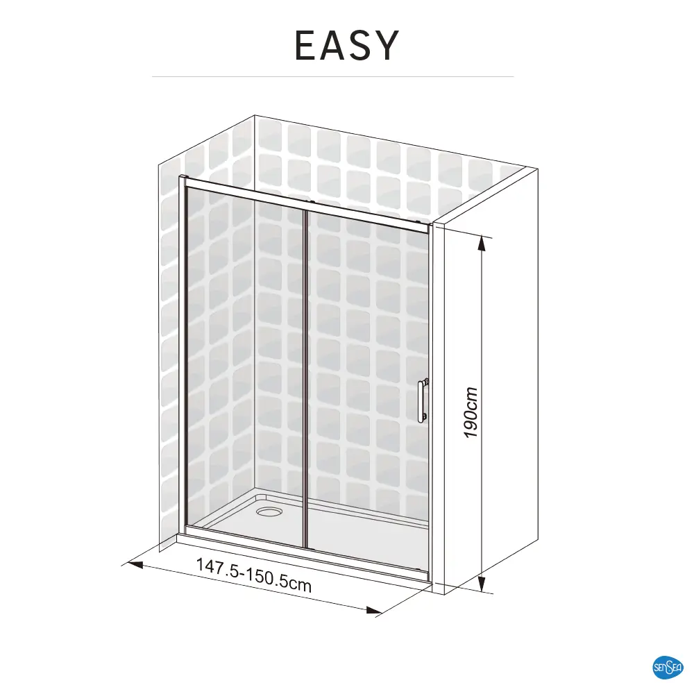 Комплект стекол для раздвижной душевой двери Sensea Easy 150 см прозрачное стекло, цвет профиля на выбор 85868672 STLM-2102232 - Вид №24