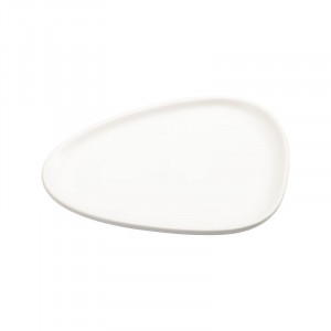 990175 Тарелка маленькая 1 шт (22х19х1,5см) каменная керамика, белая;LIND DNA