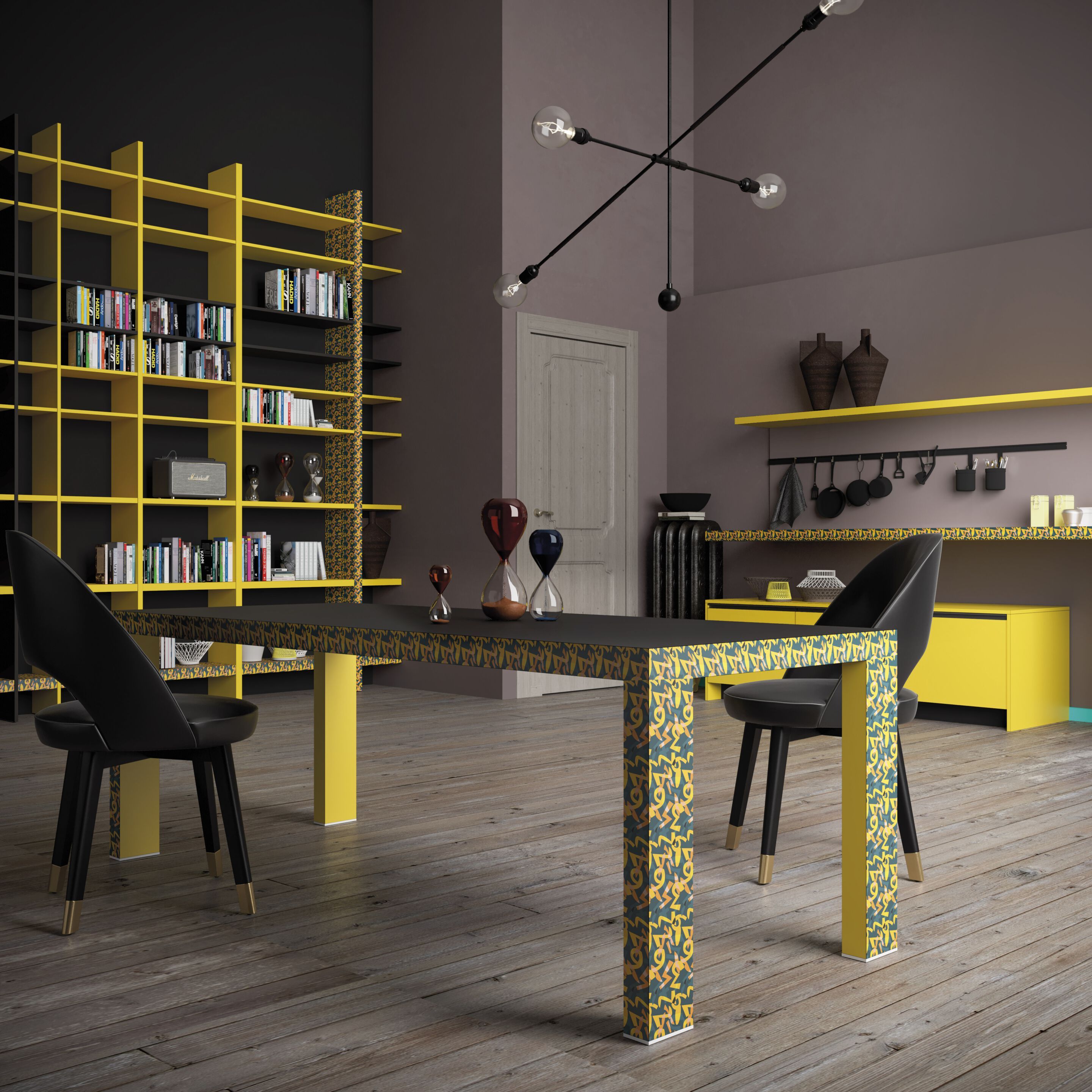 Линейная секционная кухня De Rosso For_Me ARCH-00120891 - Вид №2