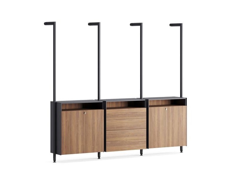 Окрашенный металлический книжный шкаф с креплением пол-потолок с ящиками Ersa FIELD ARCH-00071706 - Вид №1