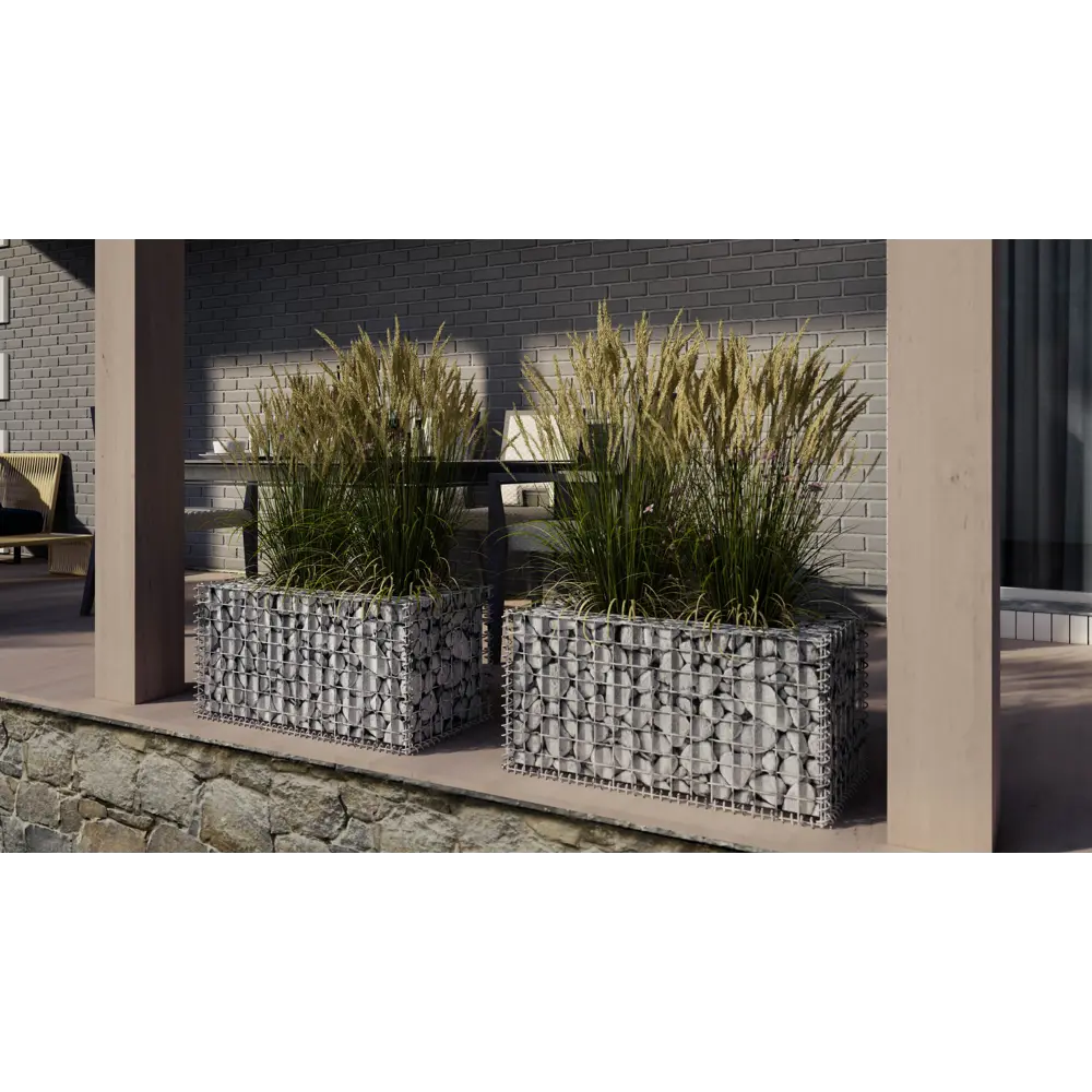 Габион-кашпо 40x40x80 см оцинкованная сталь серый Santreyd STLM-2114038 - Вид №1