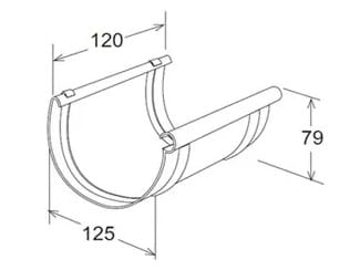 Простое соединение желоба с металлическим эффектом 125 First Corporation First Plast ARCH-00017754