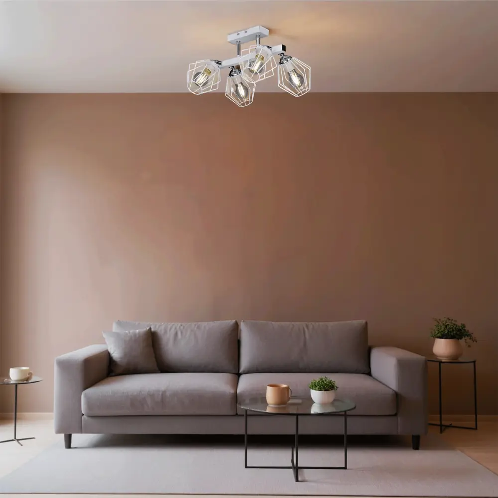 Люстра потолочная Дрим РС21514 4 лампы 12 м² цвет белый РОССВЕТ STLM-2151296 - Вид №9