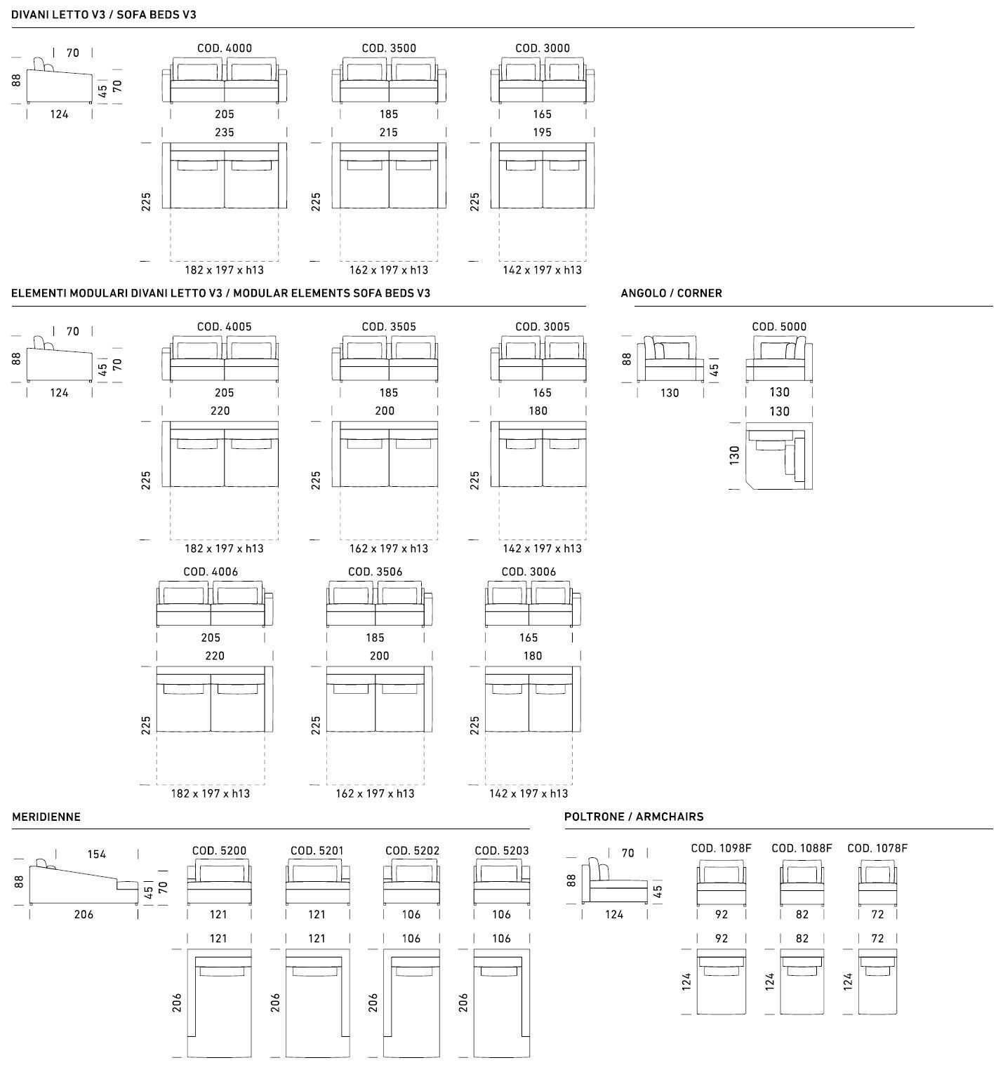 Угловой диван-кровать из ткани Dienne Salotti Views II ARCH-00066874 - Вид №3