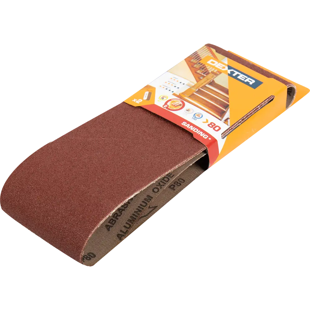 82307197 Лента шлифовальная Dexter P80 610x100 мм, 2 шт. STLM-0024325  - Вид №2