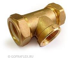 Тройник труба-труба-внутренняя резьба 20*20мм*3/4 дюйма Flexible hose Россия