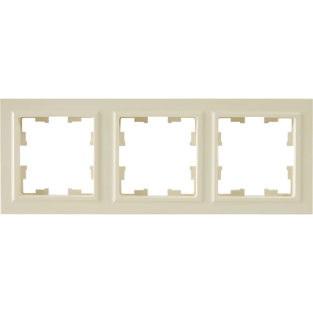 Рамка IEK Brite для розеток и выключателей на 3 поста, бежевая 87761287 STLM-1402158