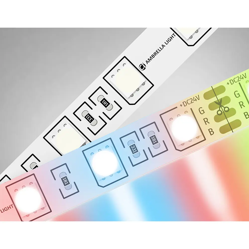 91627541 Светодиодная лента Ambrella light Gs4302 60 диод 28.8 Вт/м 24 В 15 мм IP20 5 м разноцветный свет STLM-0935404