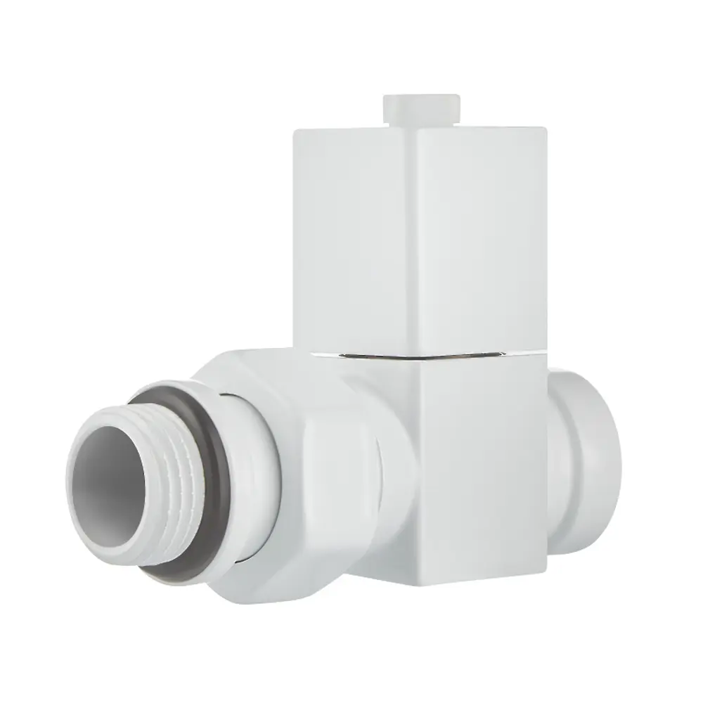 Набор вентилей для радиатора Royal Thermo Cube 1/2" прямой цвет белый STLM-2129036 - Вид №6