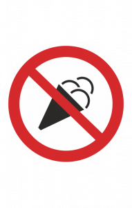 68746 Знак "Вход с мороженым запрещен"  Различные знаки для общественных мест размер 100 х 100 мм