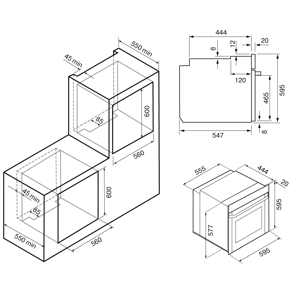 9014949 Электрический духовой шкаф KRONA NEBULA steam 60 BL черный KRONA1 STDN-0086297 - Вид №21