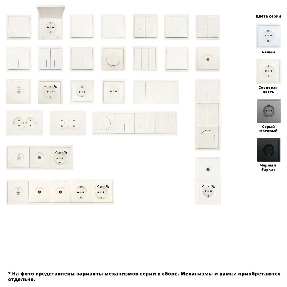 Выключатель встраиваемый Lezard Zima 2 клавиши цвет слоновая кость STLM-2188650 - Вид №3