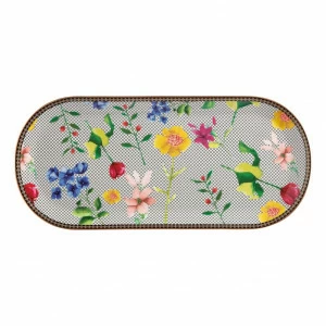 Тарелка фарфоровая сервировочная разноцветная с цветами большая в подарочной упаковке Contessa MAXWELL & WILLIAMS CONTESSA 00-3946374 Белый;желтый;розовый;разноцветный