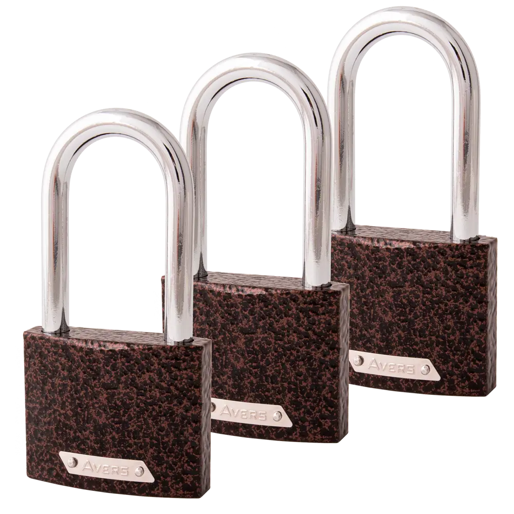 Комплект навесных замков Avers PD-01-63-L 61х49 мм, чугун, 3 шт STLM-2103938