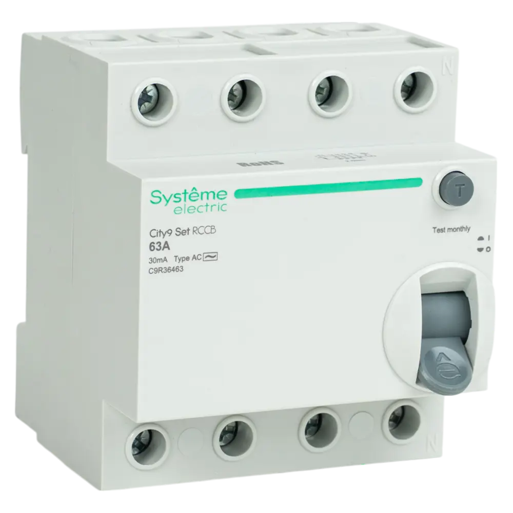 Systeme Electric City9 Set - 4-полюсное УЗО 63А с защитой от токов утечки 89412692 STLM-1572192 - Вид №1
