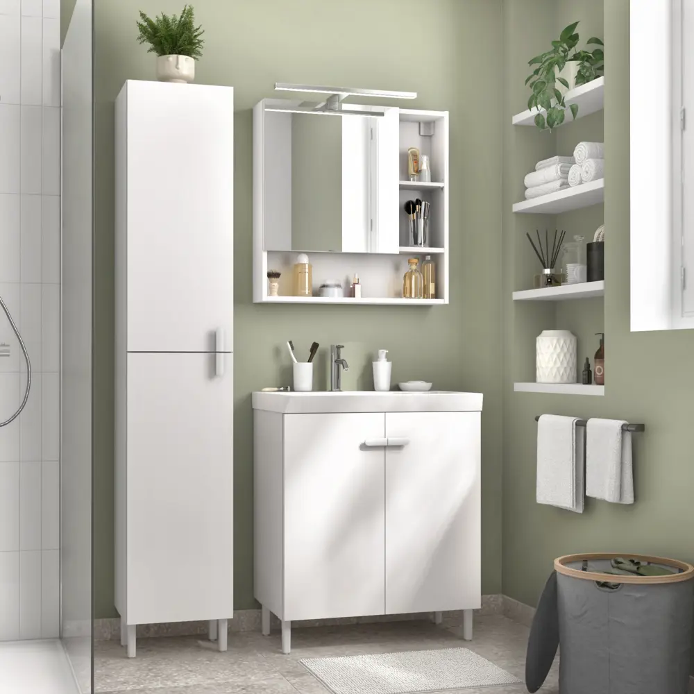 Тумба под раковину напольная Sensea Easy 70 см цвет белый STLM-2169681 - Вид №6