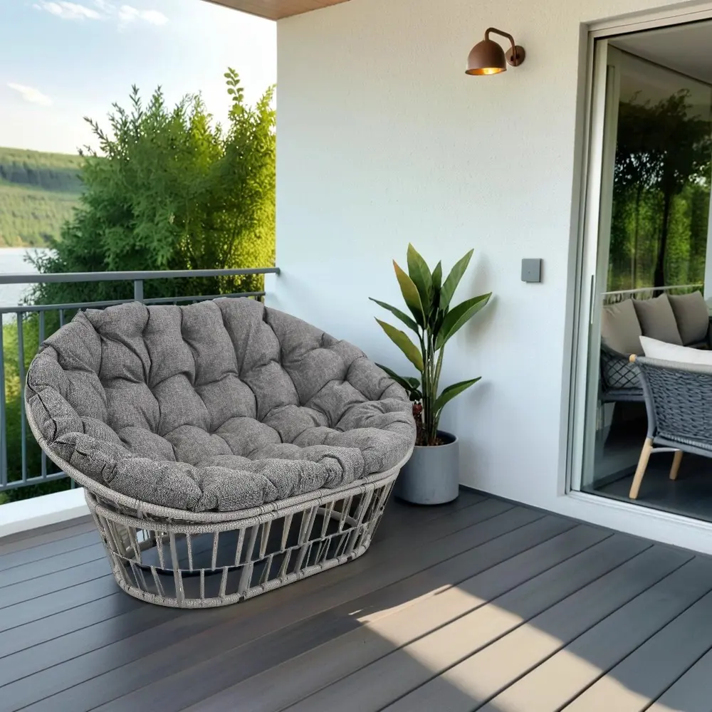 Диван садовый складной Мамасан Бали 163x111x85 см сталь серый Santreyd нет STLM-2054721 - Вид №8