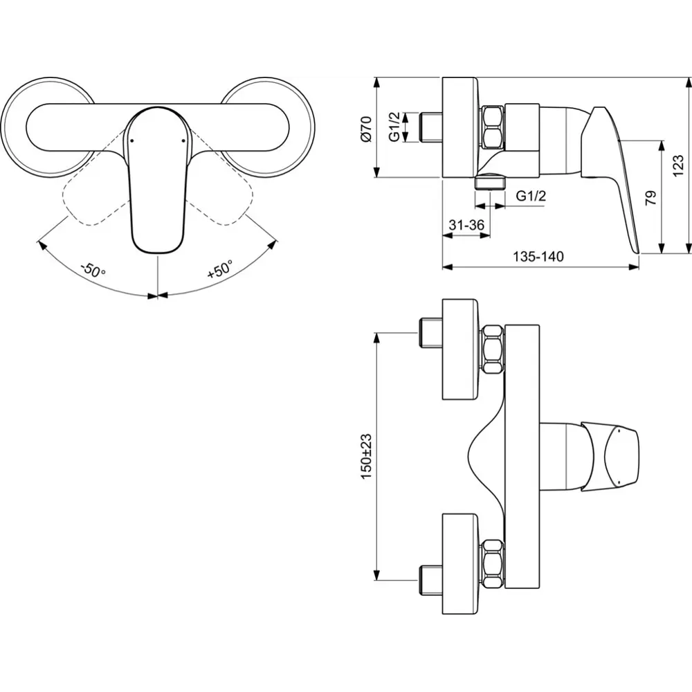 Смеситель для душа Ideal Standard Ceraflex однорычажный цвет хром STLM-2044455 - Вид №5