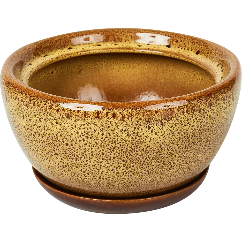 Горшок цветочный Gonchar Камелия №3 Люкс ø16 h11 v0.8 л керамика желтый STLM-2184917