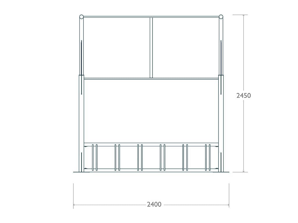 Стальной и поликарбонатный навес для велосипедов EUROCOMITALIA современная мебель ARCH-00055960 - Вид №2