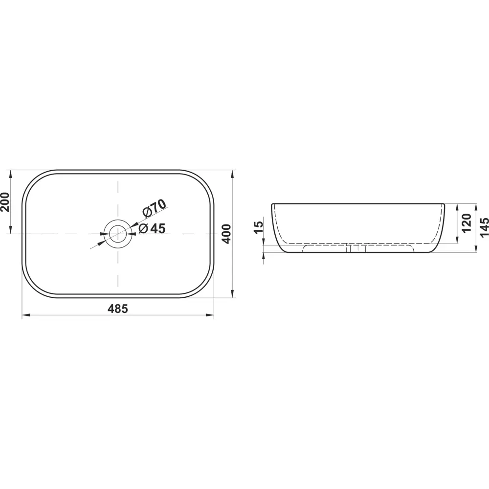 Раковина Melana MLN-A419 накладная 50.5 см STLM-2147545 - Вид №5