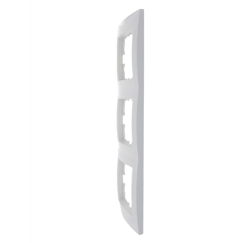 Рамка для розеток и выключателей Lezard Karina 3 поста вертикальная цвет белый STLM-2192976 - Вид №1