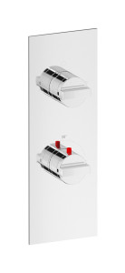 EUA611SRNHJ Комплект наружных частей термостата с дивертером на 2 потребителя - вертикальная прямоугольная панель с ручками Hey Joe IB Aqua - 2 потребителя с дивертером