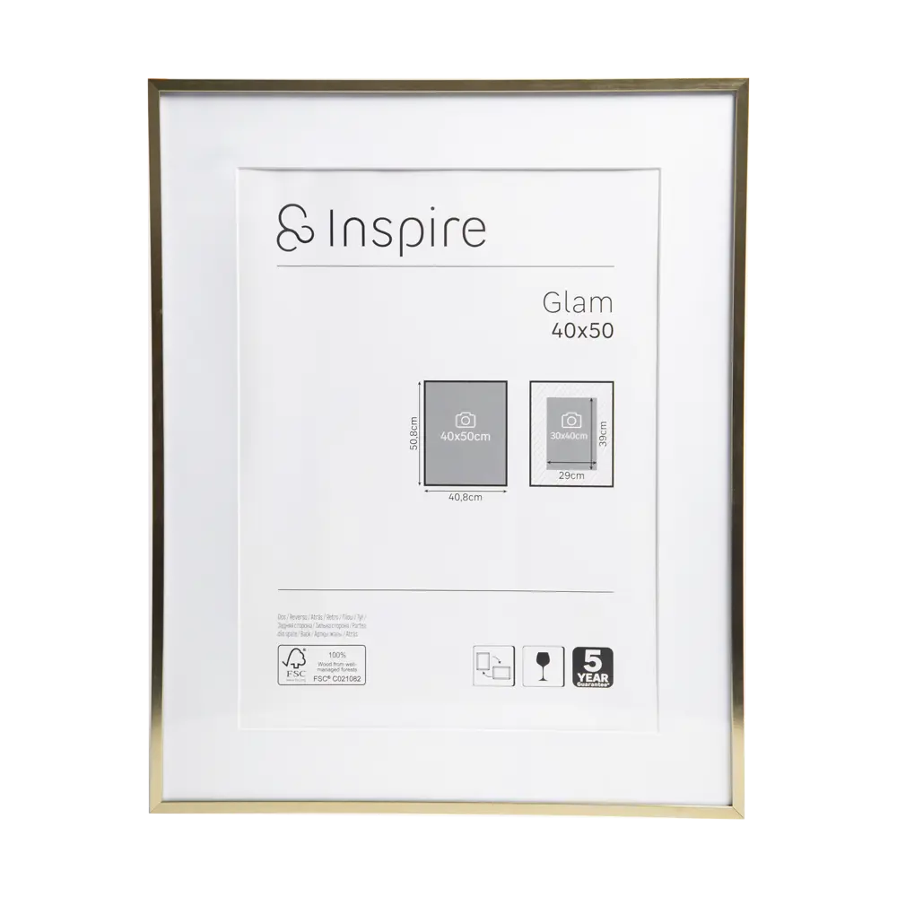 Рамка Inspire Glam Brass 40x50 см алюминий цвет золото 86487476 STLM-2066102 