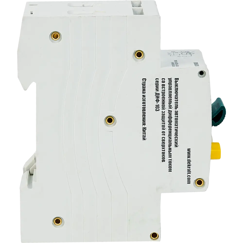 Дифференциальный автомат Dekraft 1P N C25 A 30 мА 6 кА AC 16231DEK STLM-2116604 - Вид №3