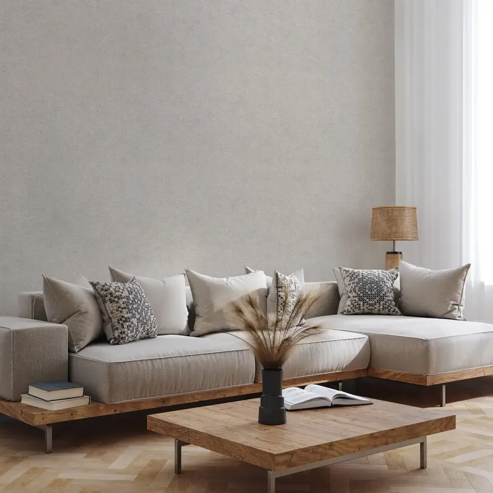 Обои флизелиновые KREAFORTA Linen темно-бежевые 1.06 м 77022-28 STLM-2124882 - Вид №3