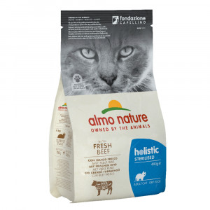 ПР0059747 Корм для кошек Holistic-Sterilised для кастрированных, говядина с рисом сух. 400г Almo Nature