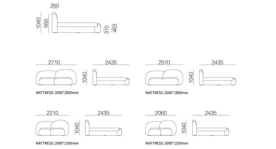 Двуспальная кровать с мягким изголовьем HC28 maison UNICORE ARCH-00056929 - Вид №2