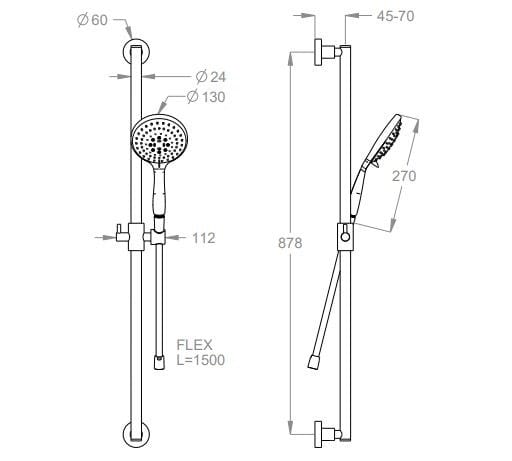 Латунный подъемный стержень с ручным душем Fir Italia подъемные стержни ARCH-00063384 - Вид №2