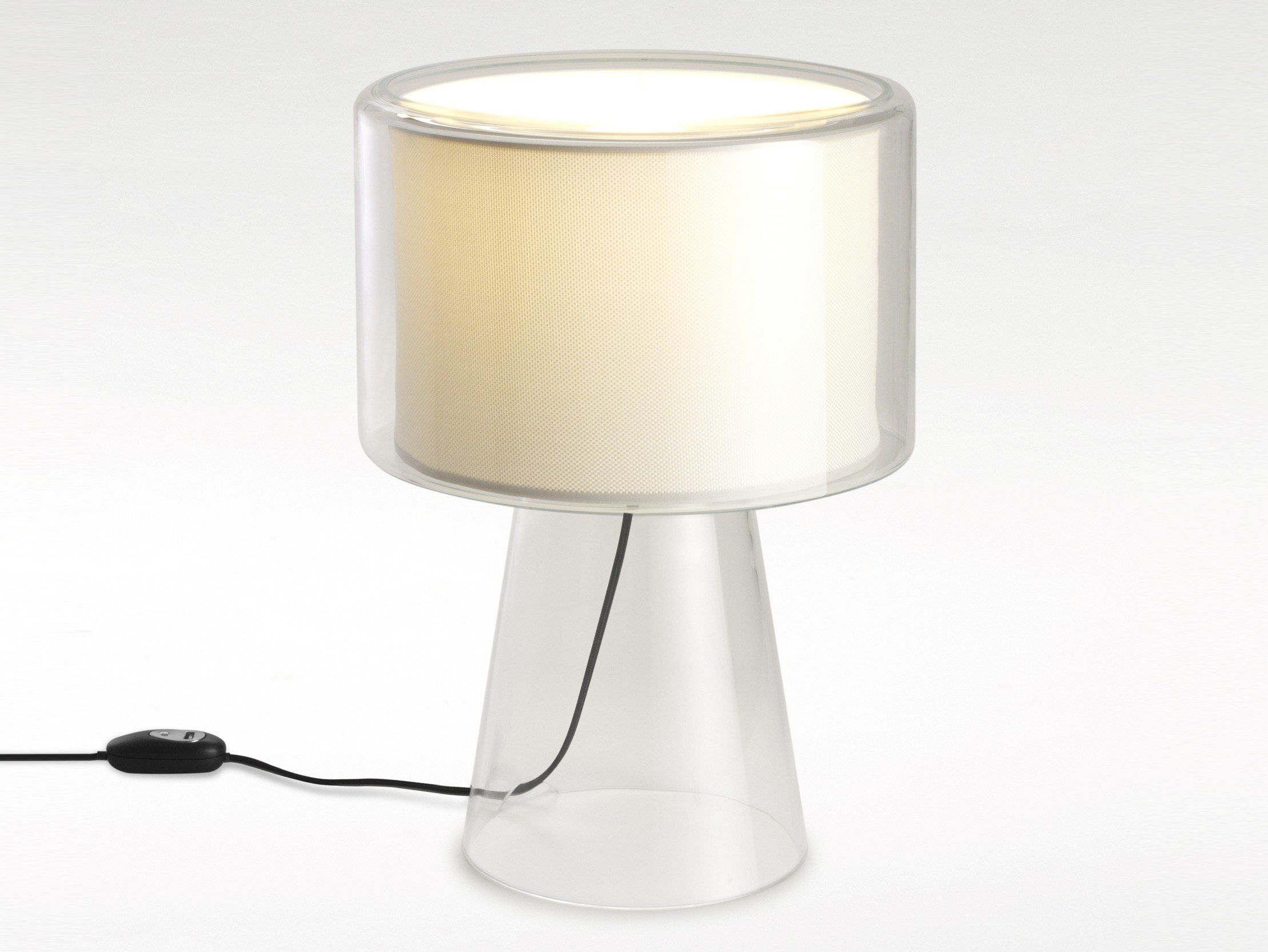 Светодиодная настольная лампа из дутого стекла и ткани Marset Mercer ARCH-00088841