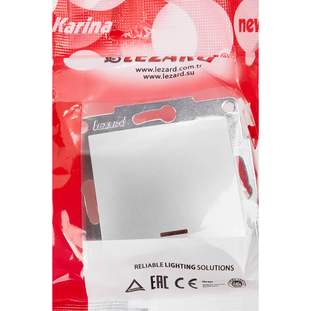 Выключатель Lezard Karina с подсветкой цвет матовый серый STLM-2087369 - Вид №6