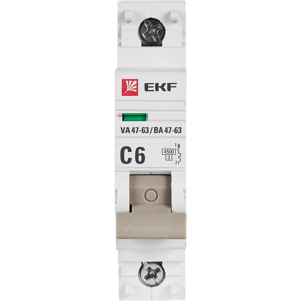 Автоматический выключатель EKF ВА47-63 1P C6 A 4.5 кА STLM-2140627 - Вид №1