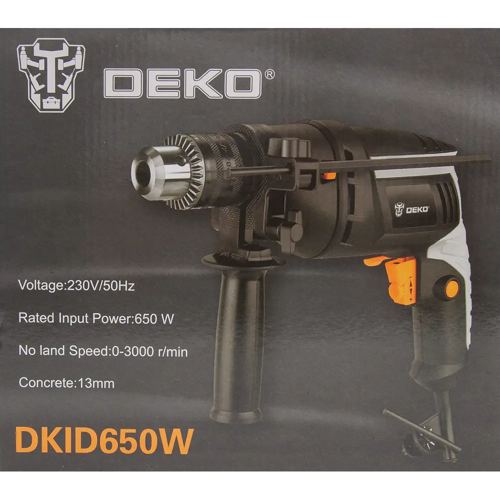 Дрель сетевая ударная Deko DKID650W, 650 Вт STLM-2006329 - Вид №7