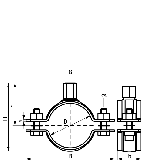 33077078 Stainless Steel Heavy Duty Clamp (M12, M16) walraven  - Вид №1
