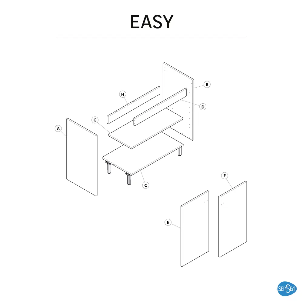 Тумба под раковину напольная Sensea Easy 70 см цвет белый STLM-2169681 - Вид №9