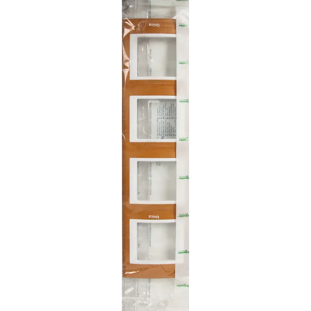 Рамка для розеток и выключателей Schneider Electric Unica 4 поста, цвет оранжевый/белый 10174661 STLM-2128381  - Вид №3