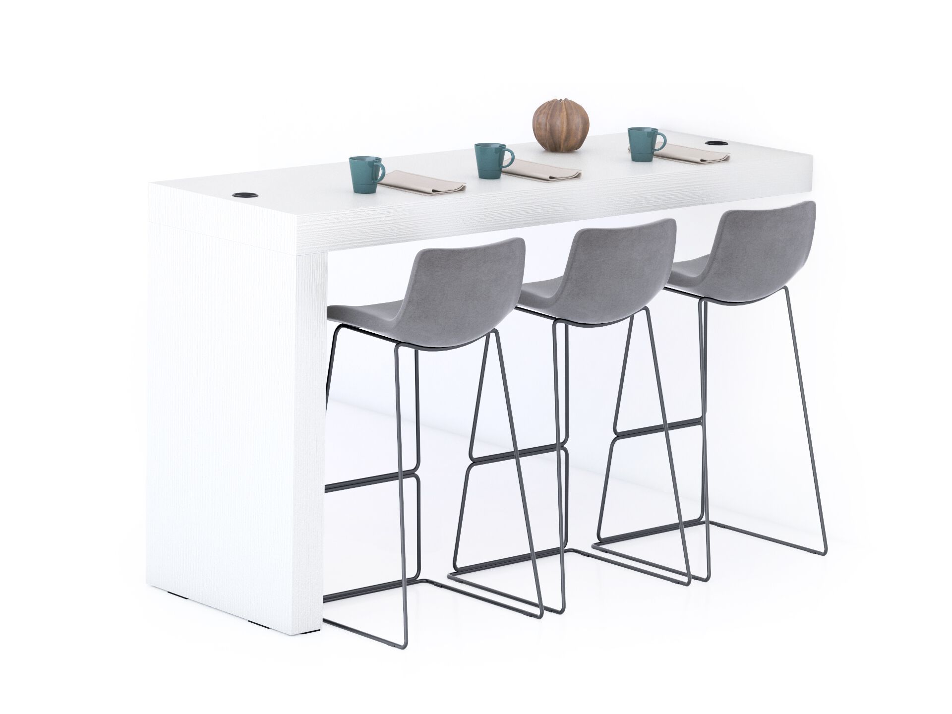 Высокий стол на полуострове в меламине с беспроводным зарядным устройством Mobili Fiver Evolution ARCH-00028433 - Вид №6