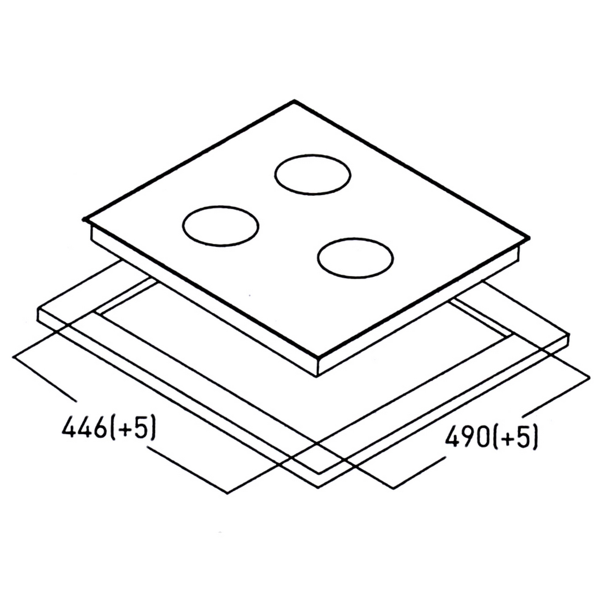5346130 Газовая варочная поверхность Oasis P-3MBT (B) STDN-0081505 - Вид №6