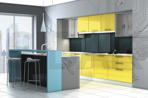 Фасады для кухни Модерн Фрезеровка «Модерн» 803 Бирюзовая пастель