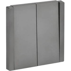 Выключатель проходной встраиваемый IEK Forte&Piano 2 клавиши цвет сталь