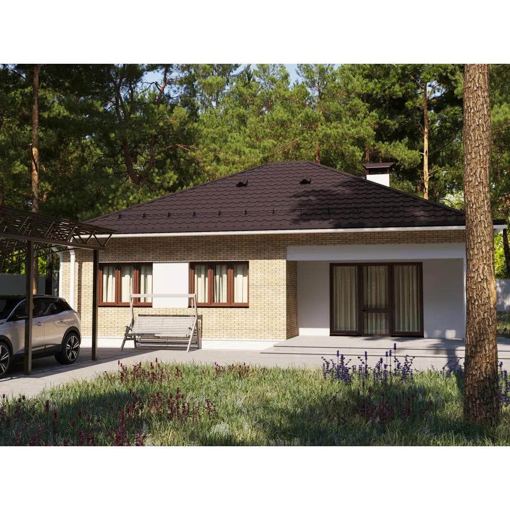 Металлочерепица 0.5 мм ГОСТ 1200x1180 мм RAL 8017 шоколадно-коричневый Santreyd STLM-2042168 - Вид №3